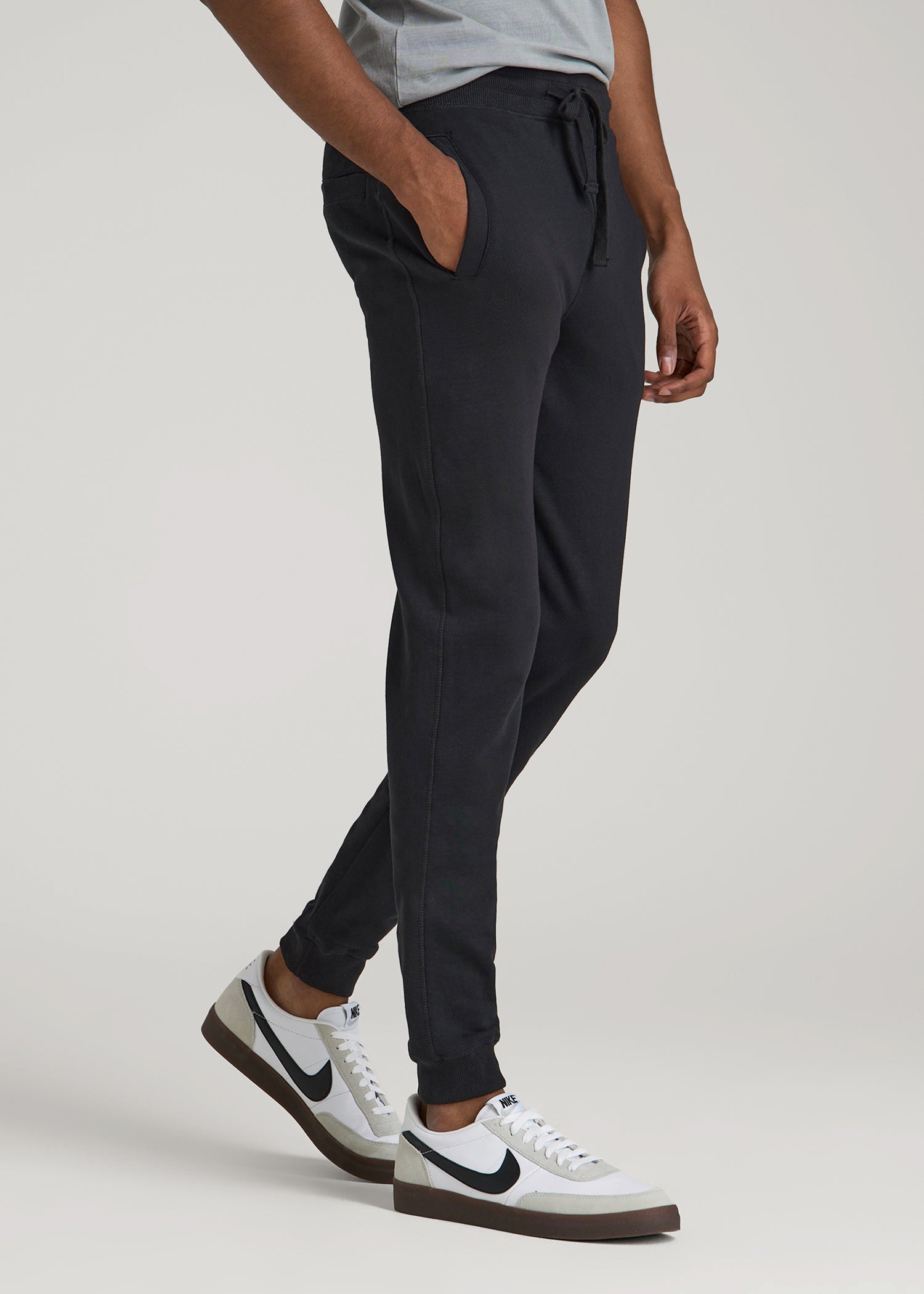 American Tall Men Wearever 2.0 French Terry Joggers for Tall Men in Black