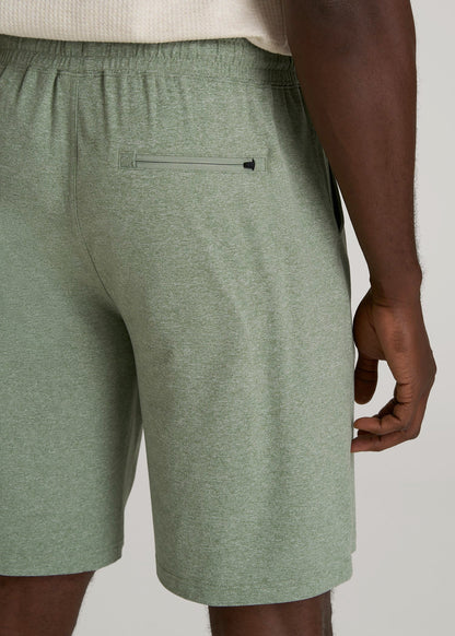 American Tall Men Weekender Stretch Lounge Shorts for Tall Men in Dark Seagrass Mix