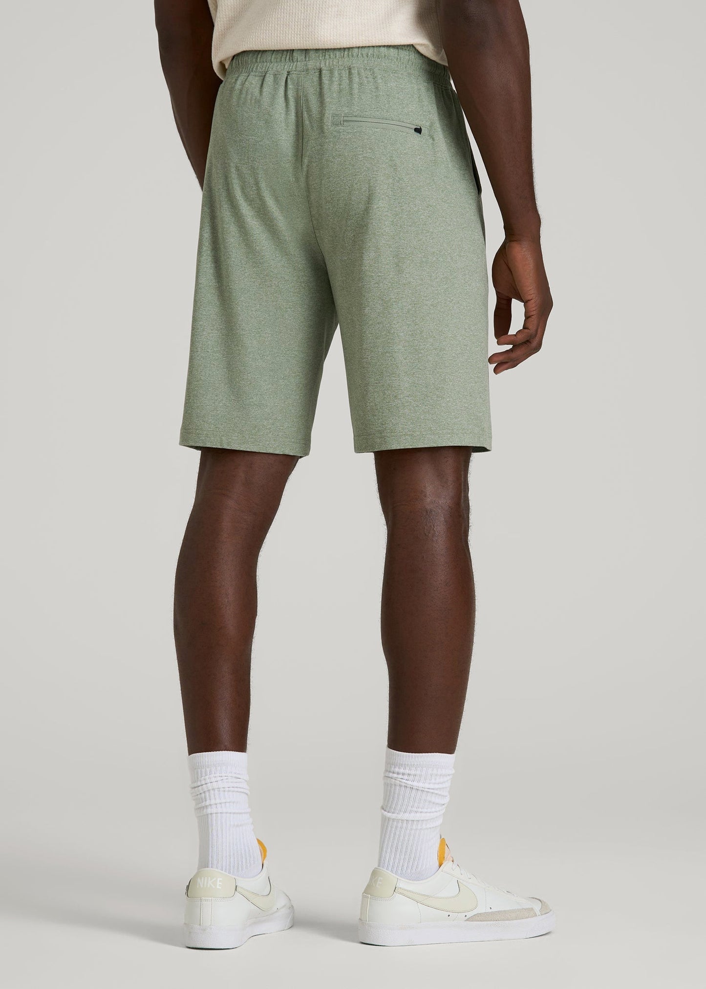American Tall Men Weekender Stretch Lounge Shorts for Tall Men in Dark Seagrass Mix