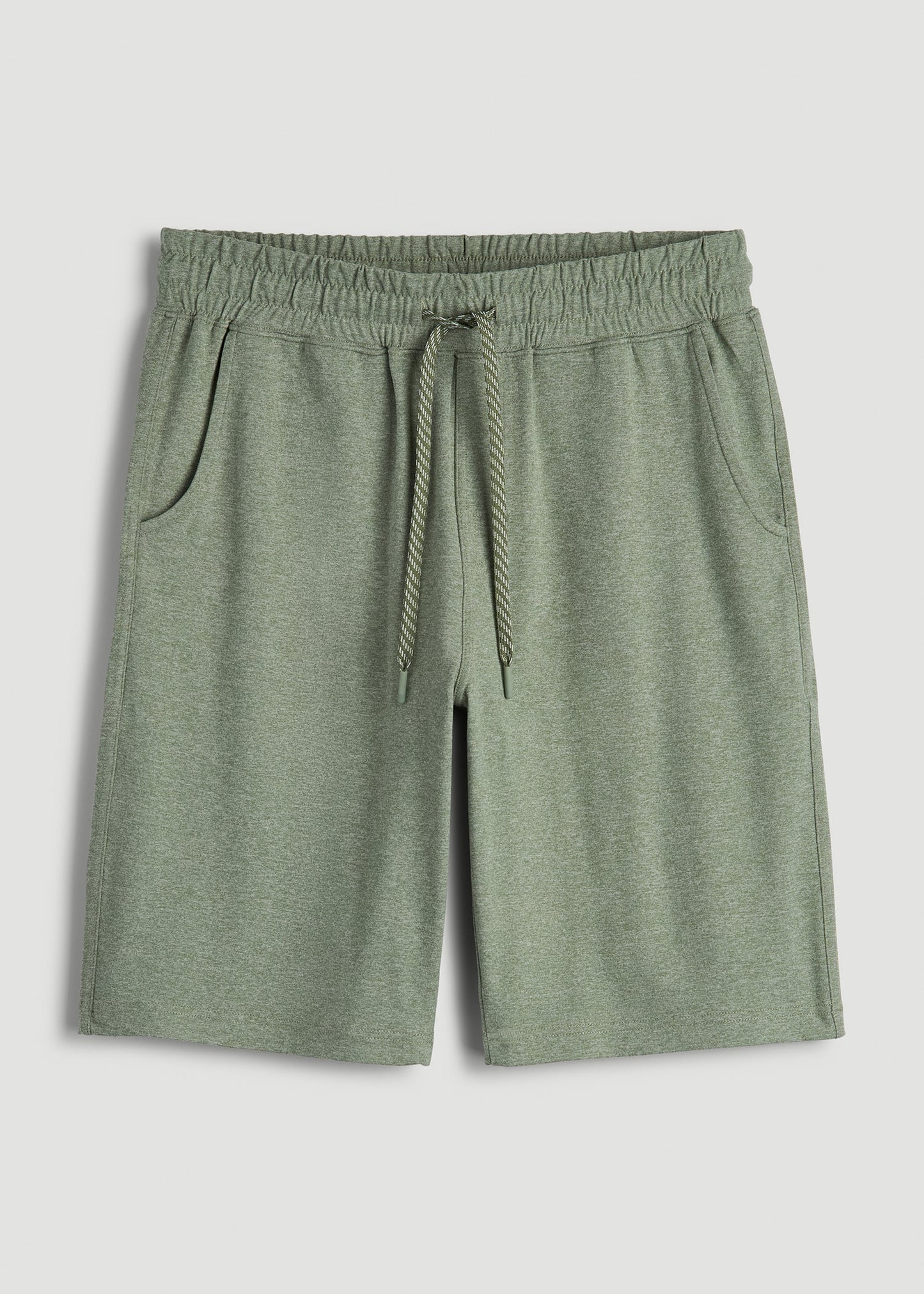 American Tall Men Weekender Stretch Lounge Shorts for Tall Men in Dark Seagrass Mix