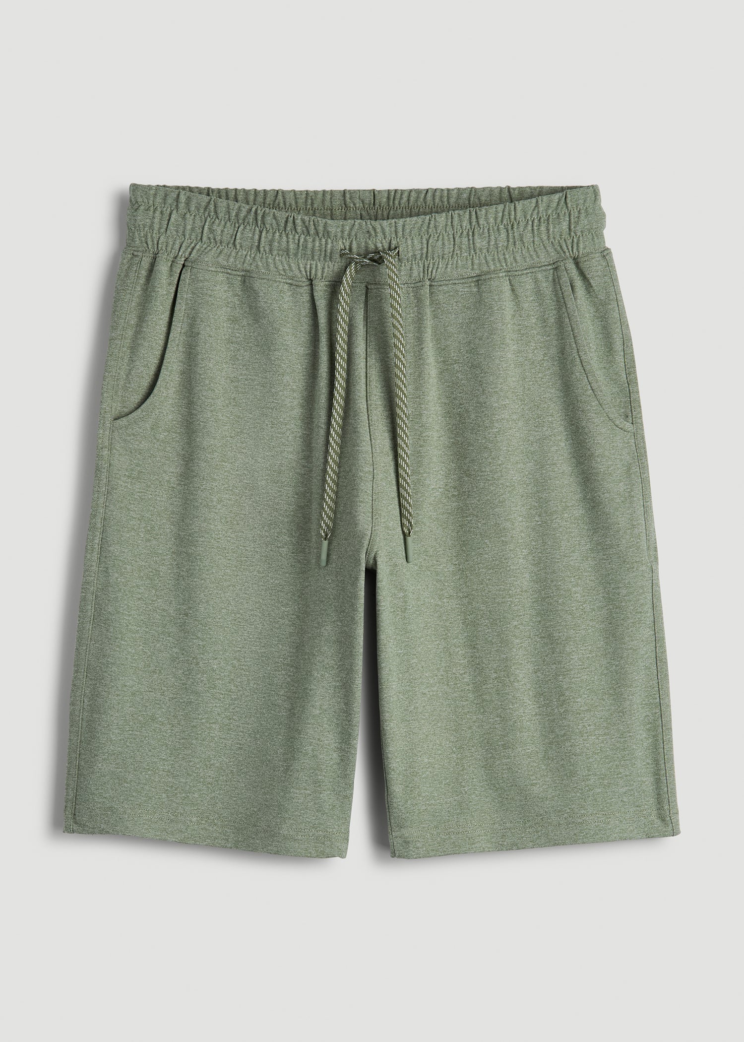 American Tall Men Weekender Stretch Lounge Shorts for Tall Men in Dark Seagrass Mix