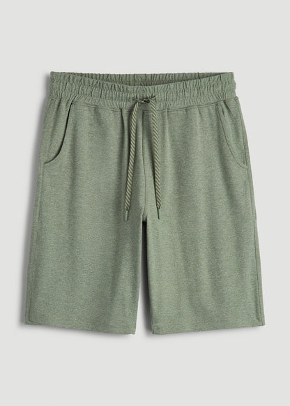 American Tall Men Weekender Stretch Lounge Shorts for Tall Men in Dark Seagrass Mix