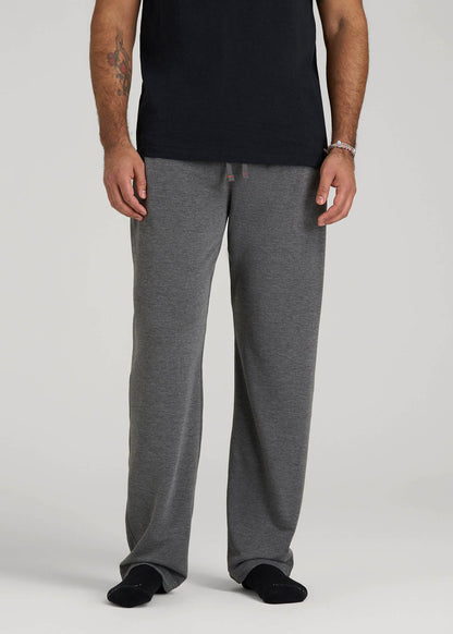 American Tall Men Open-Bottom Pajama Pants for Tall Men in Charcoal Mix