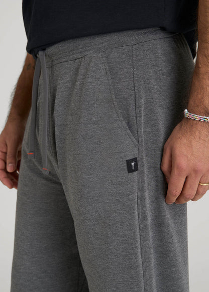 American Tall Men Open-Bottom Pajama Pants for Tall Men in Charcoal Mix