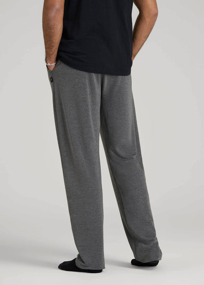 American Tall Men Open-Bottom Pajama Pants for Tall Men in Charcoal Mix