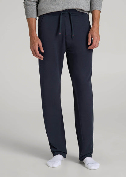 American Tall Men Open-Bottom Pajama Pants for Tall Men in Evening Blue