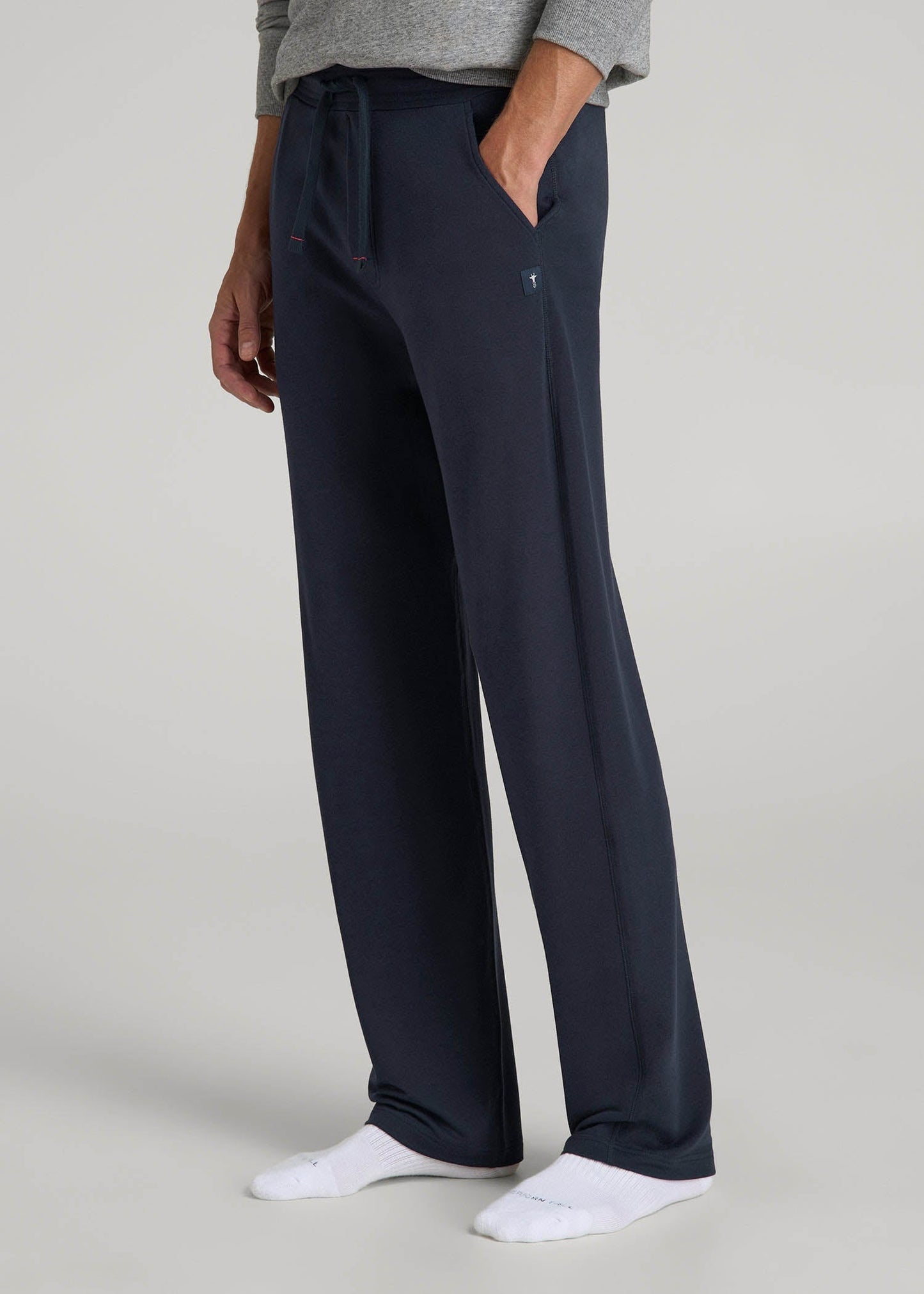 American Tall Men Open-Bottom Pajama Pants for Tall Men in Evening Blue