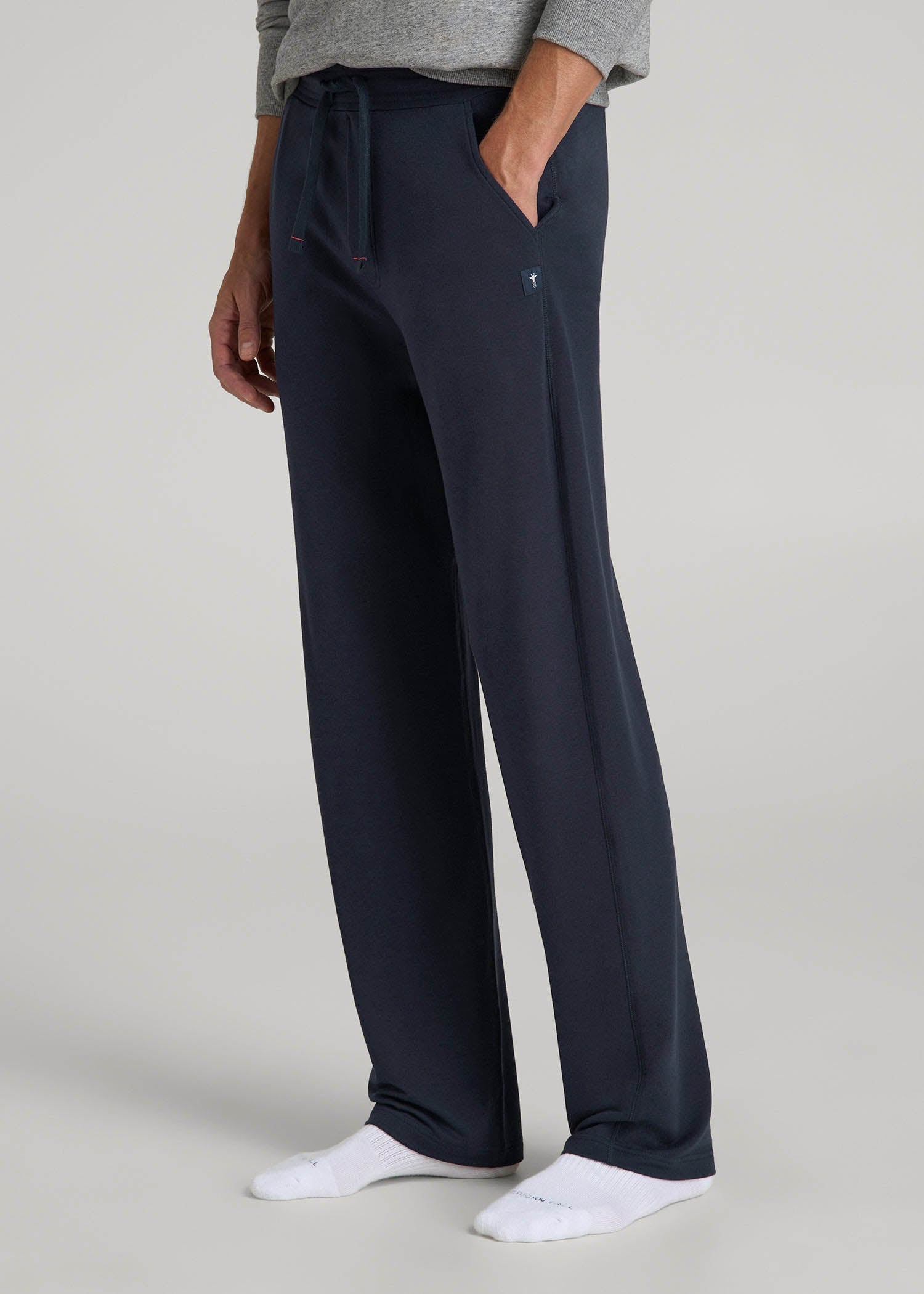 American Tall Men Open-Bottom Pajama Pants for Tall Men in Evening Blue