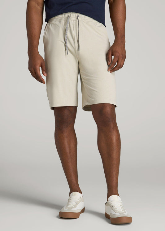 American Tall Men Weekender Stretch Lounge Shorts for Tall Men in Stone Heather