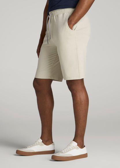 American Tall Men Weekender Stretch Lounge Shorts for Tall Men in Stone Heather