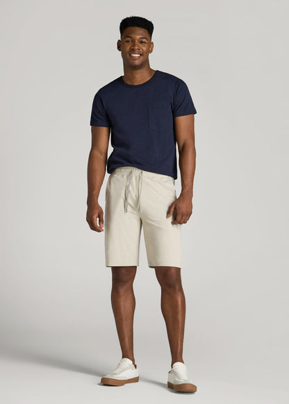 American Tall Men Weekender Stretch Lounge Shorts for Tall Men in Stone Heather