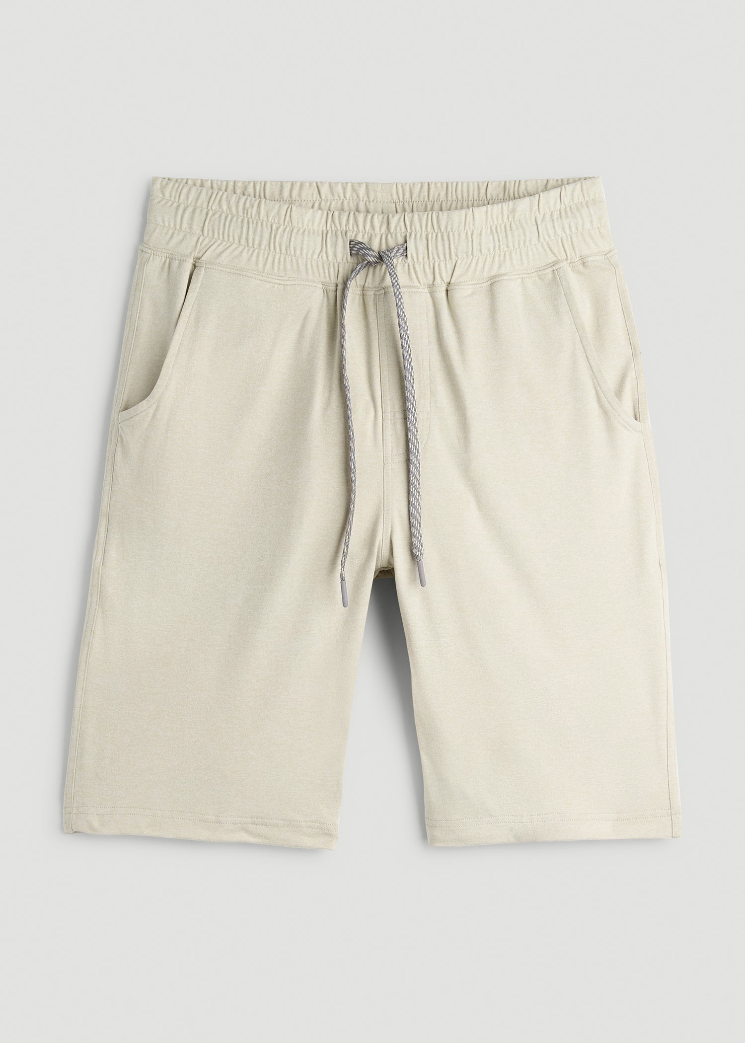 American Tall Men Weekender Stretch Lounge Shorts for Tall Men in Stone Heather