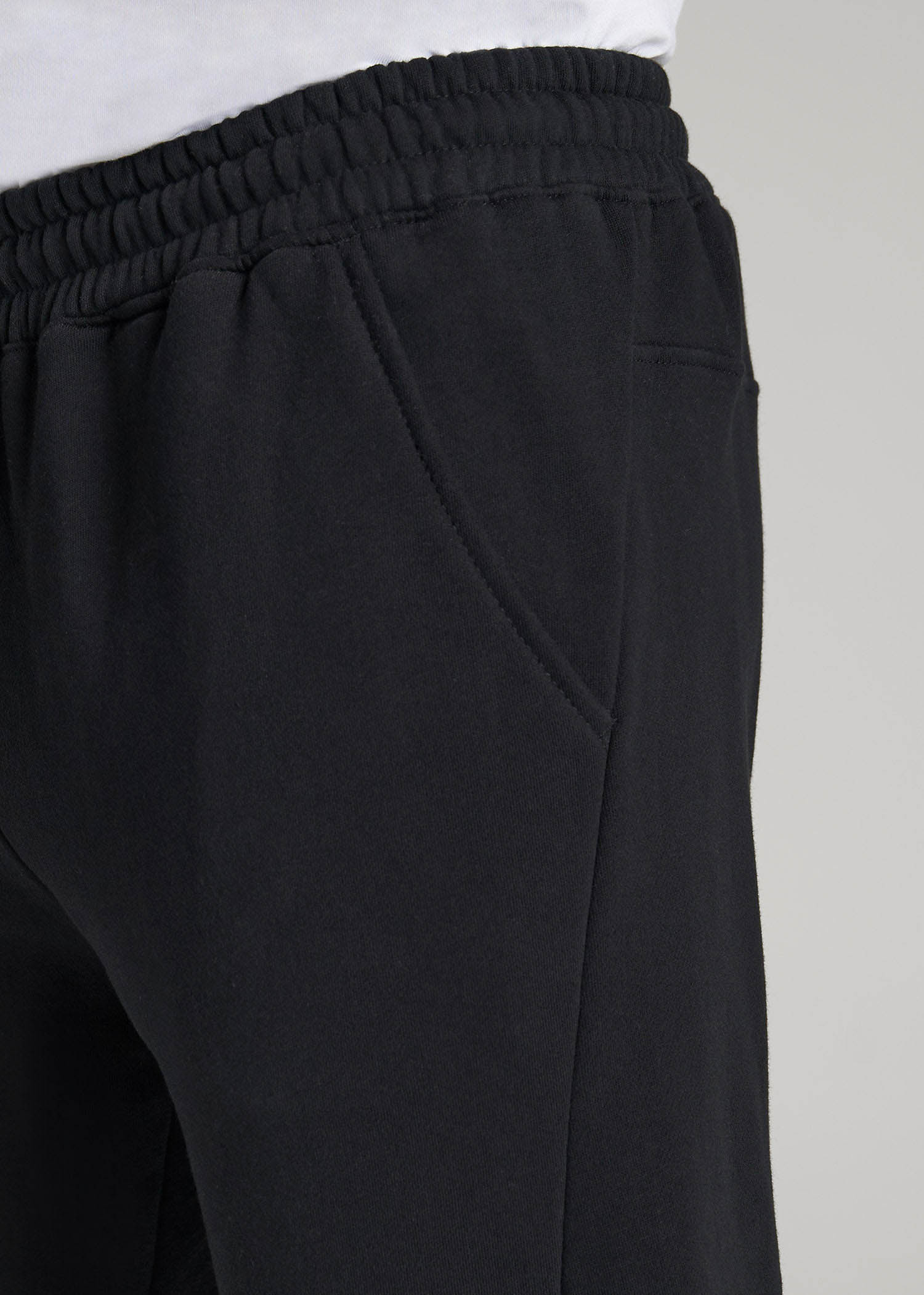 American Tall Men Wearever Fleece Joggers for Tall Men in Black