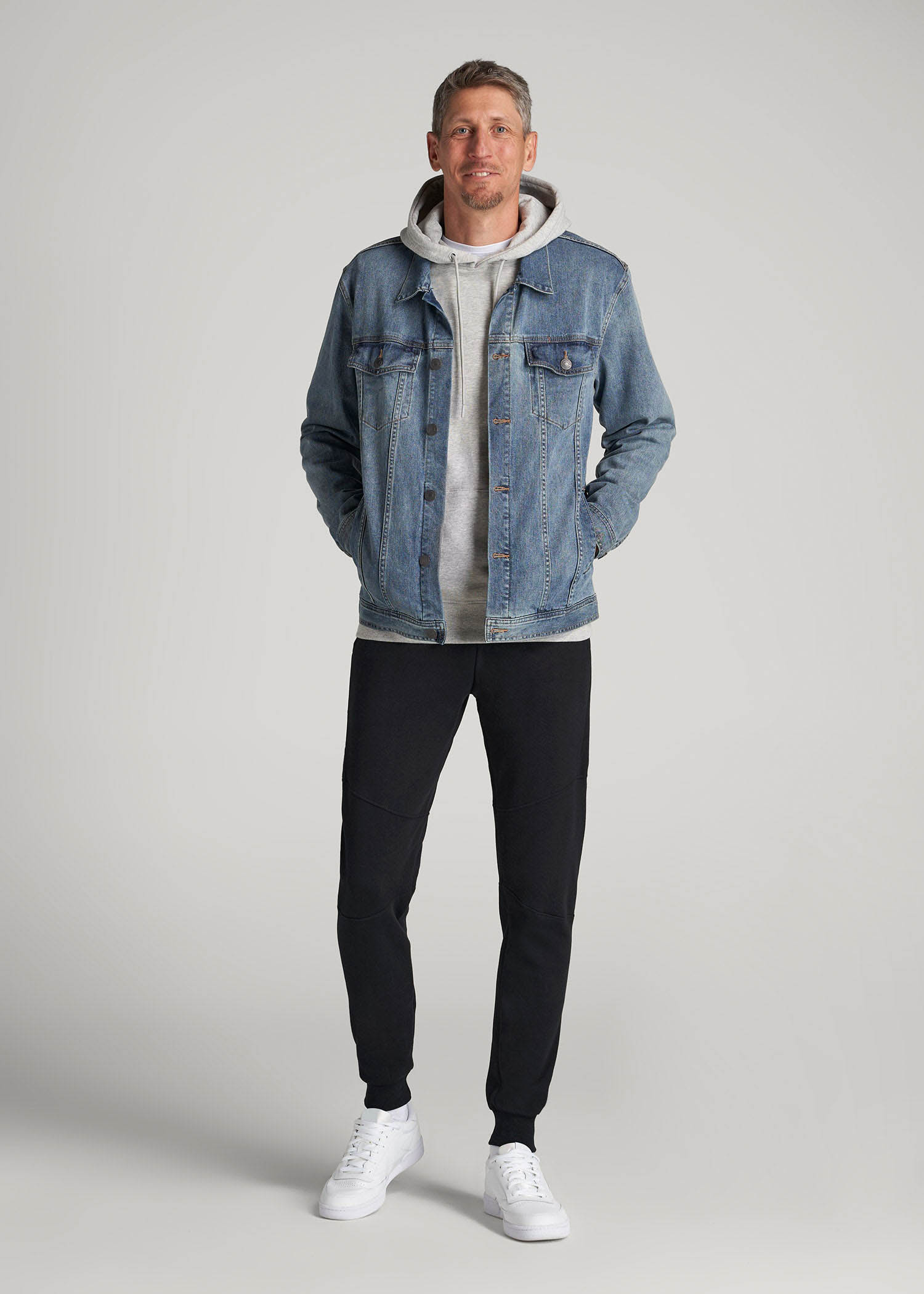 American Tall Men Wearever Fleece Joggers for Tall Men in Black