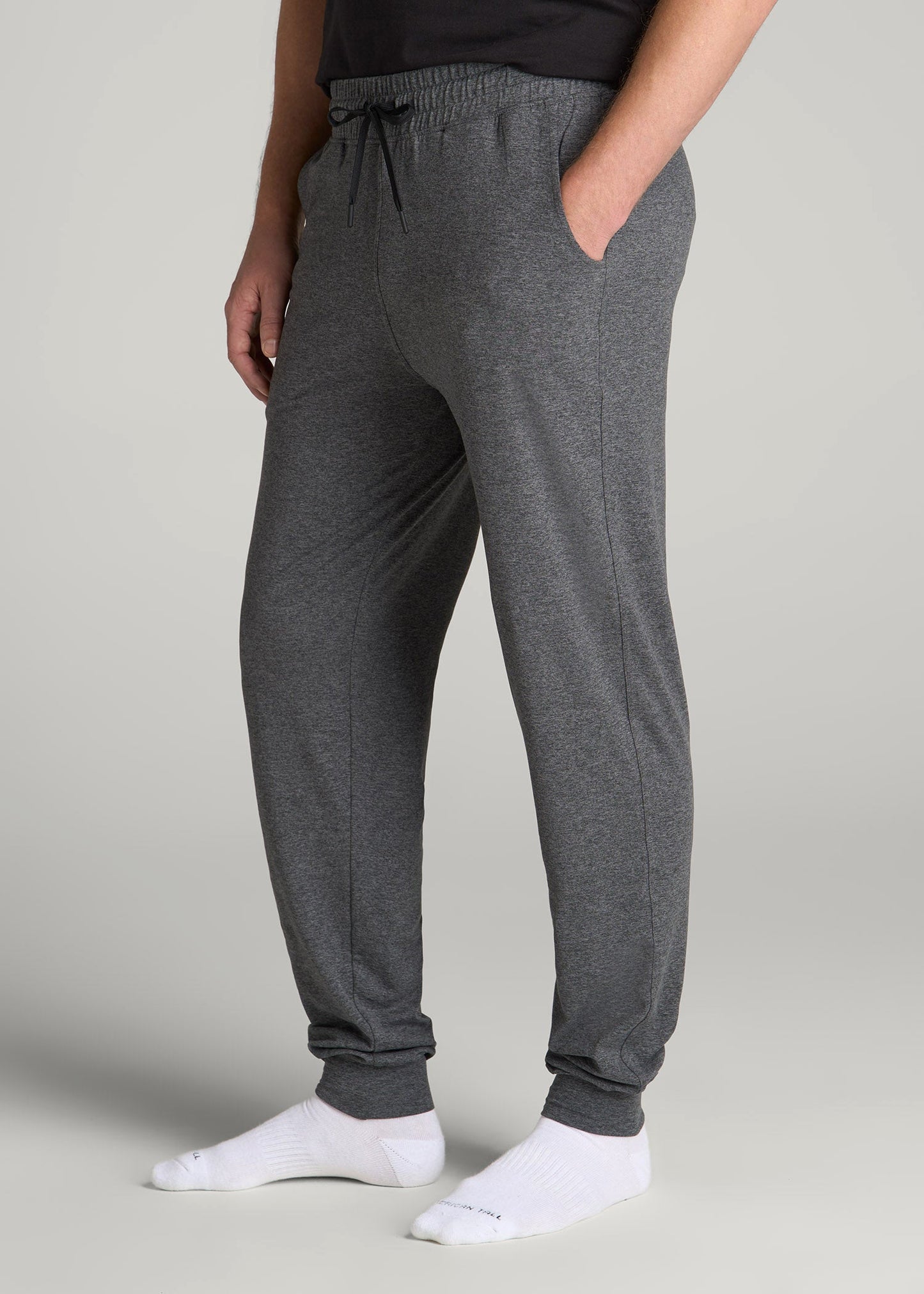 American Tall Men Weekender Stretch Lounge Joggers for Tall Men in Charcoal Mix