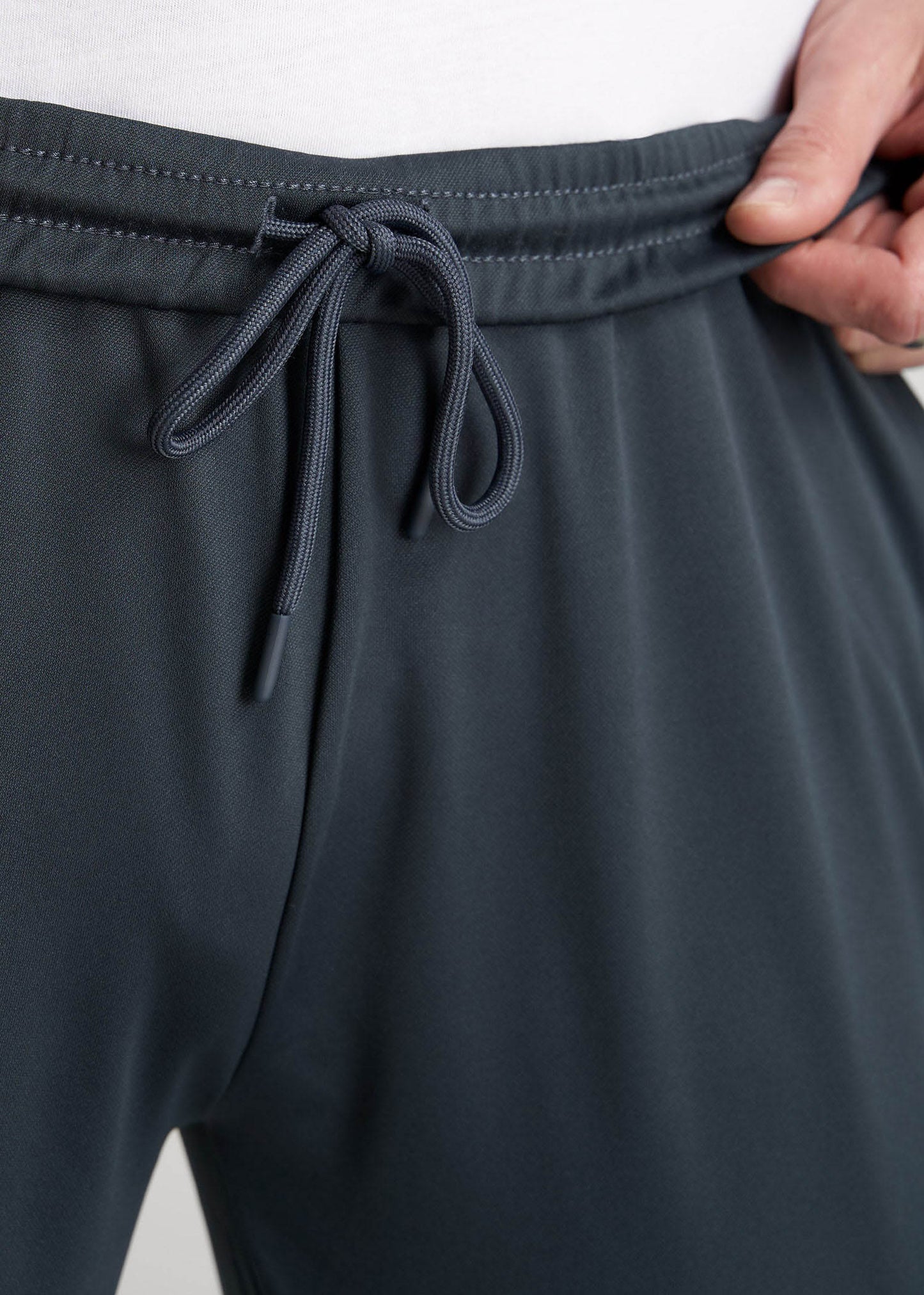 American Tall Men Athletic Stripe Pants for Tall Men in Storm Grey Stripe