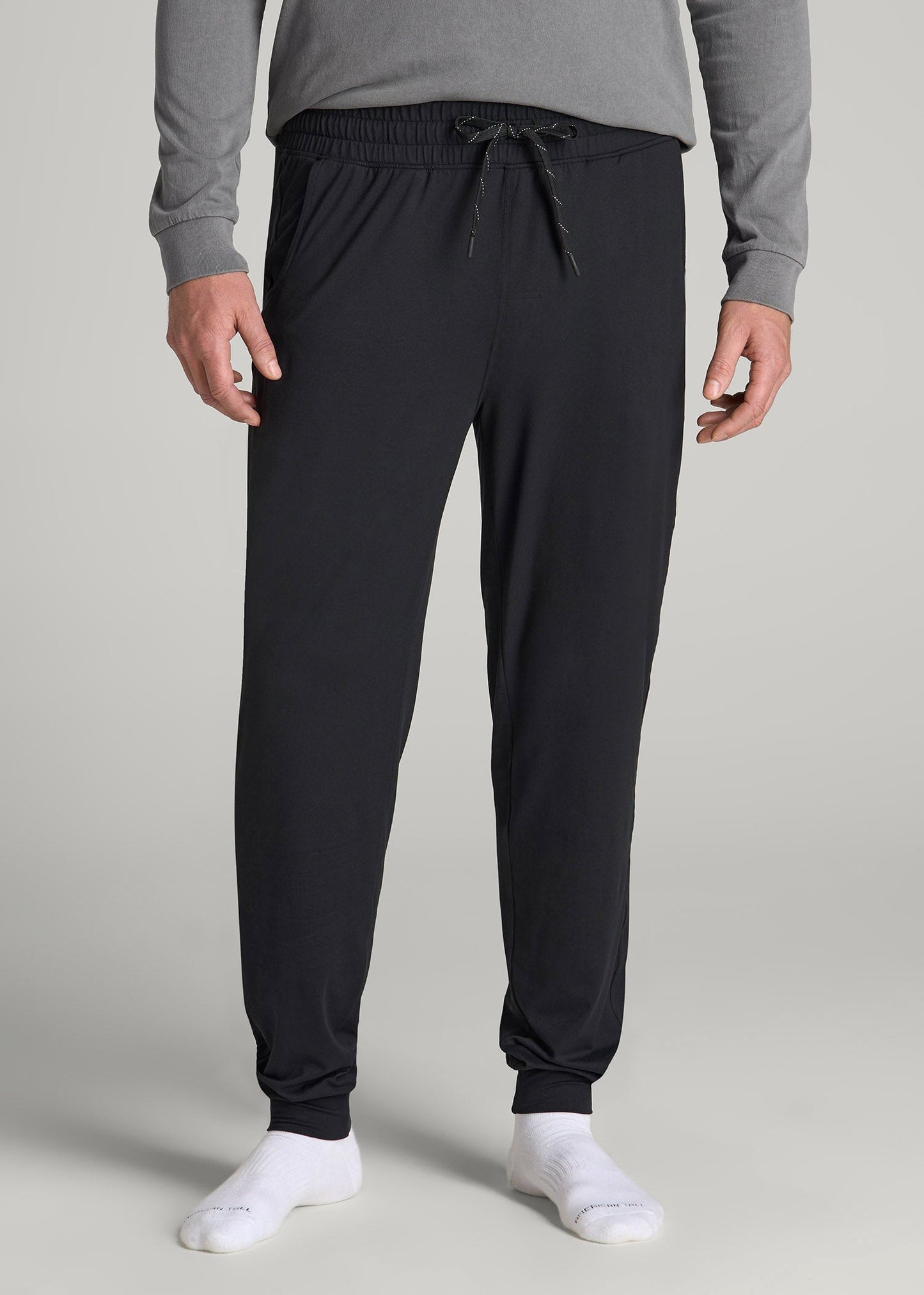 American Tall Men Weekender Stretch Lounge Joggers for Tall Men in Black