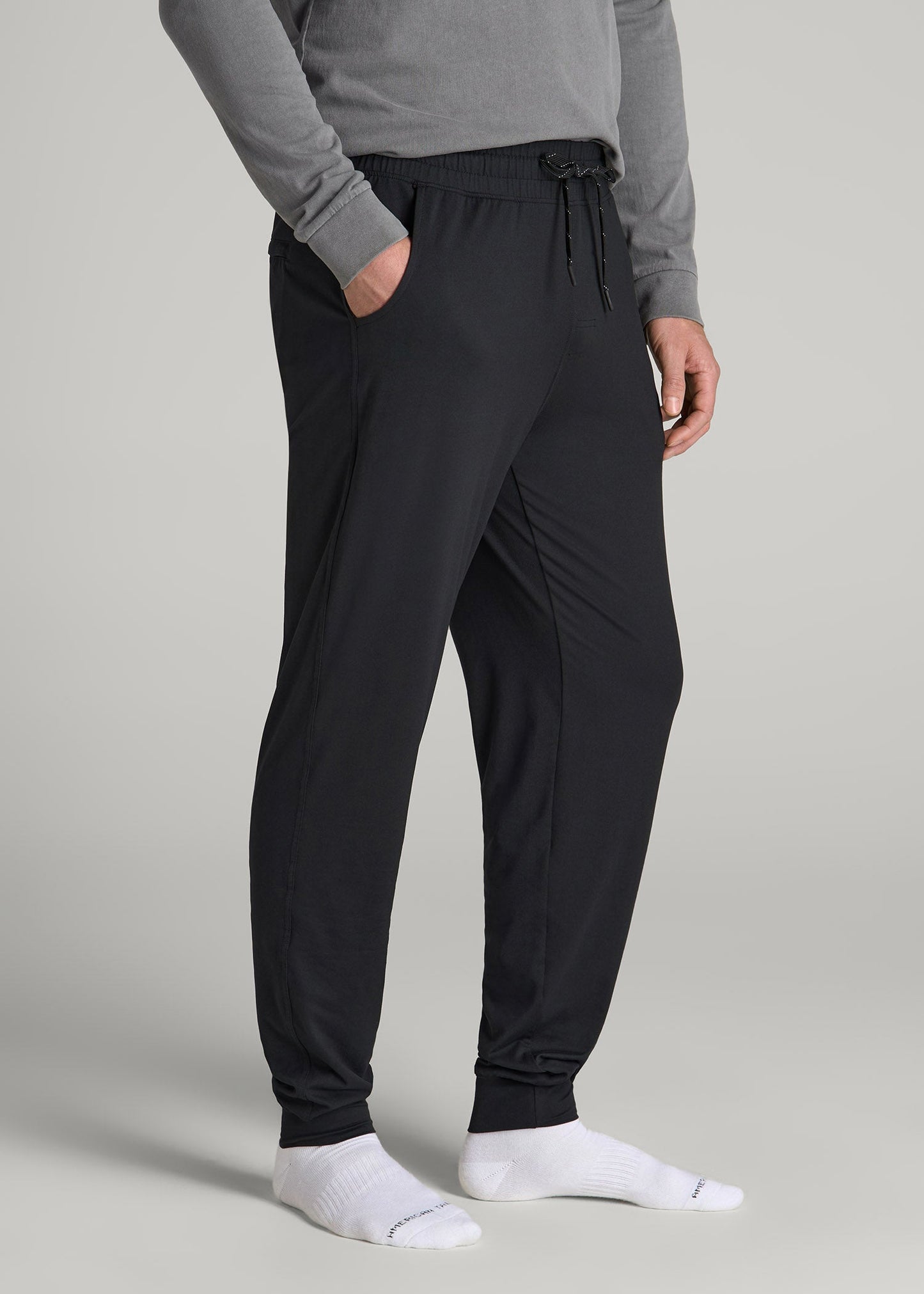 American Tall Men Weekender Stretch Lounge Joggers for Tall Men in Black