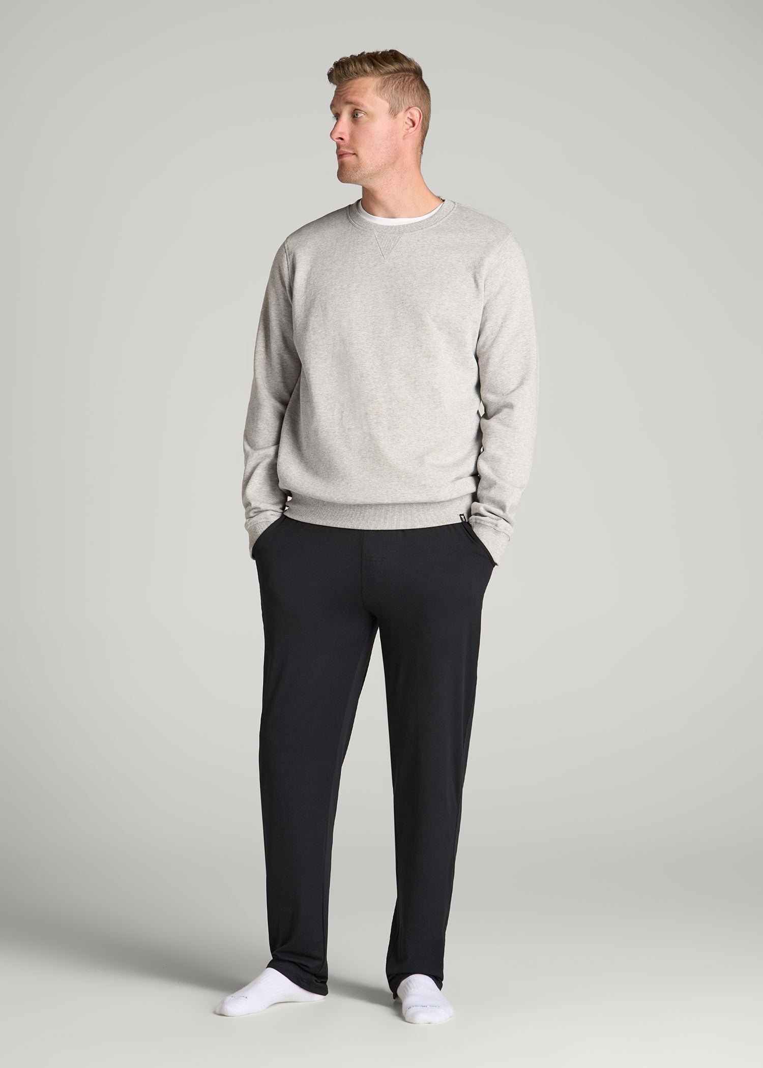 American Tall Men Weekender Stretch Lounge Pants for Tall Men in Black
