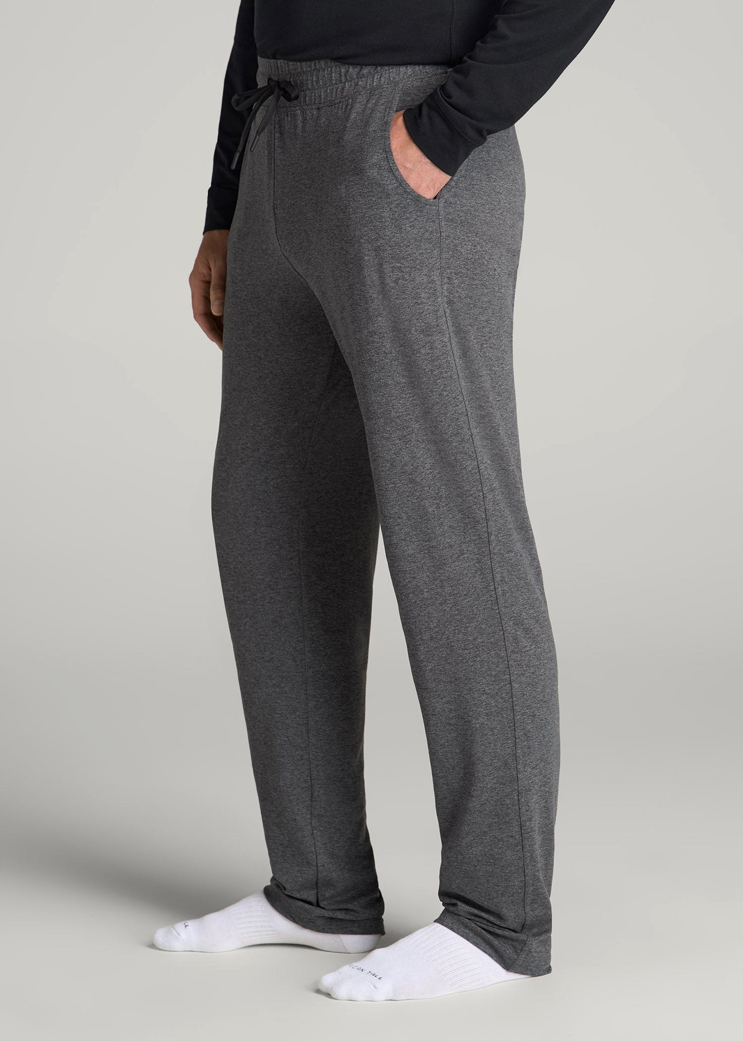 American Tall Men Weekender Stretch Lounge Pants for Tall Men in Charcoal Mix