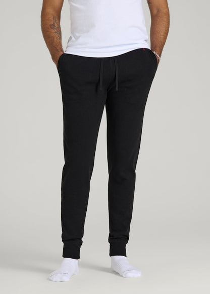American Tall Men Waffle-Knit Lounge Jogger for Tall Men in Black