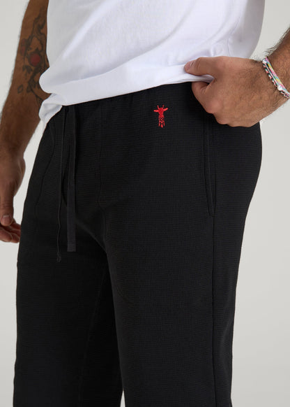 American Tall Men Waffle-Knit Lounge Jogger for Tall Men in Black