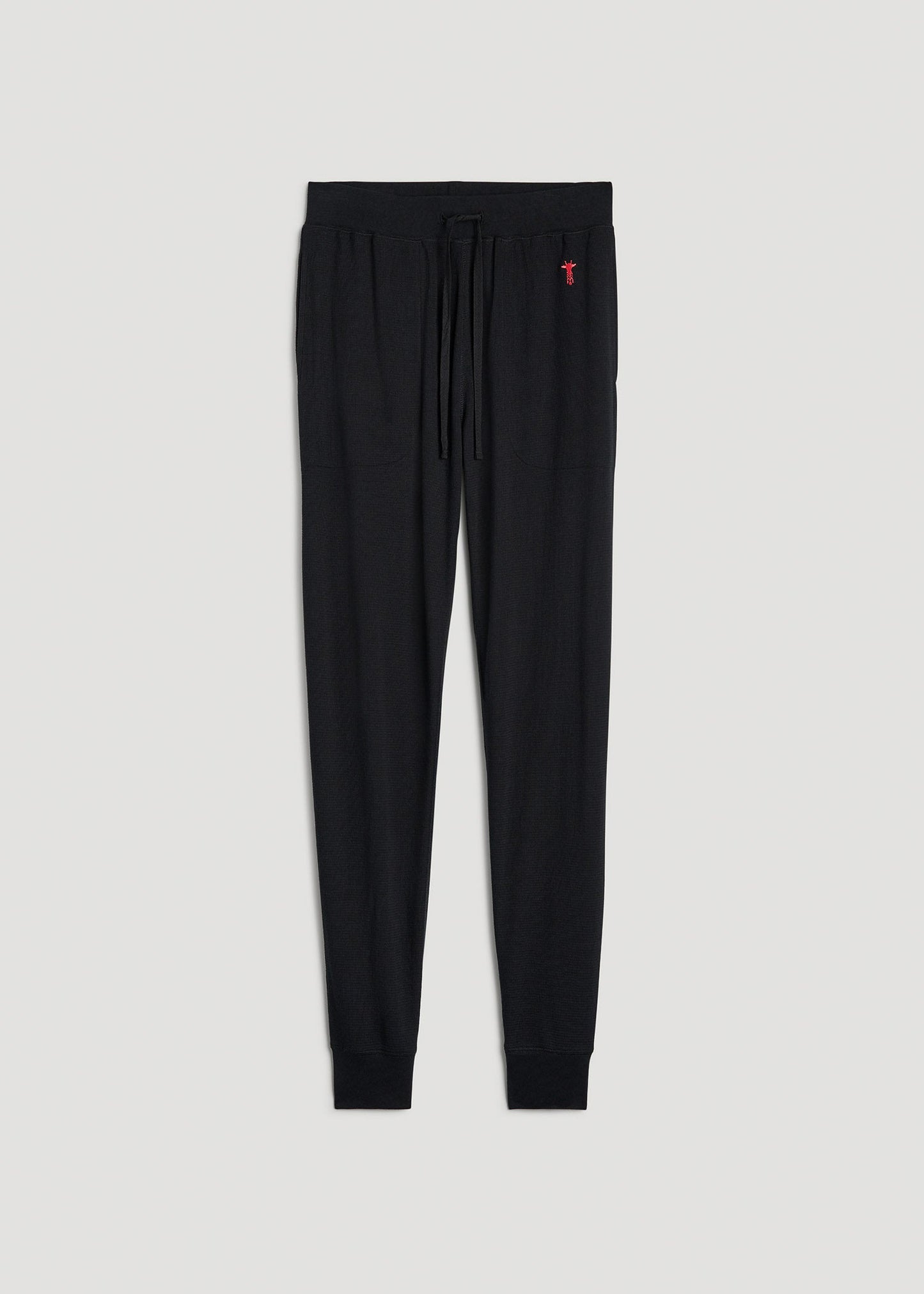 American Tall Men Waffle-Knit Lounge Jogger for Tall Men in Black