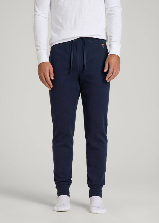 American Tall Men Waffle-Knit Lounge Jogger for Tall Men in Patriot Blue
