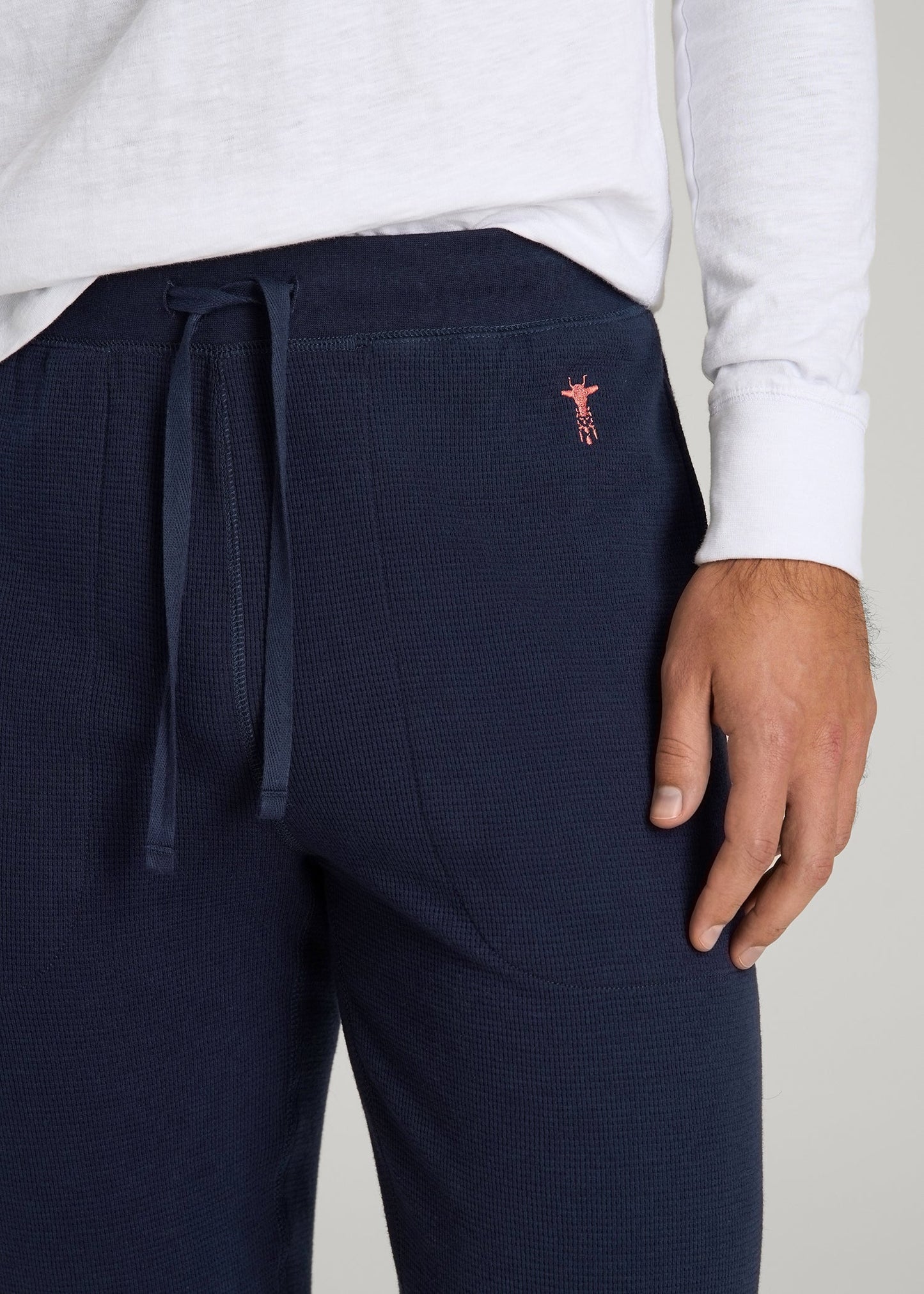 American Tall Men Waffle-Knit Lounge Jogger for Tall Men in Patriot Blue