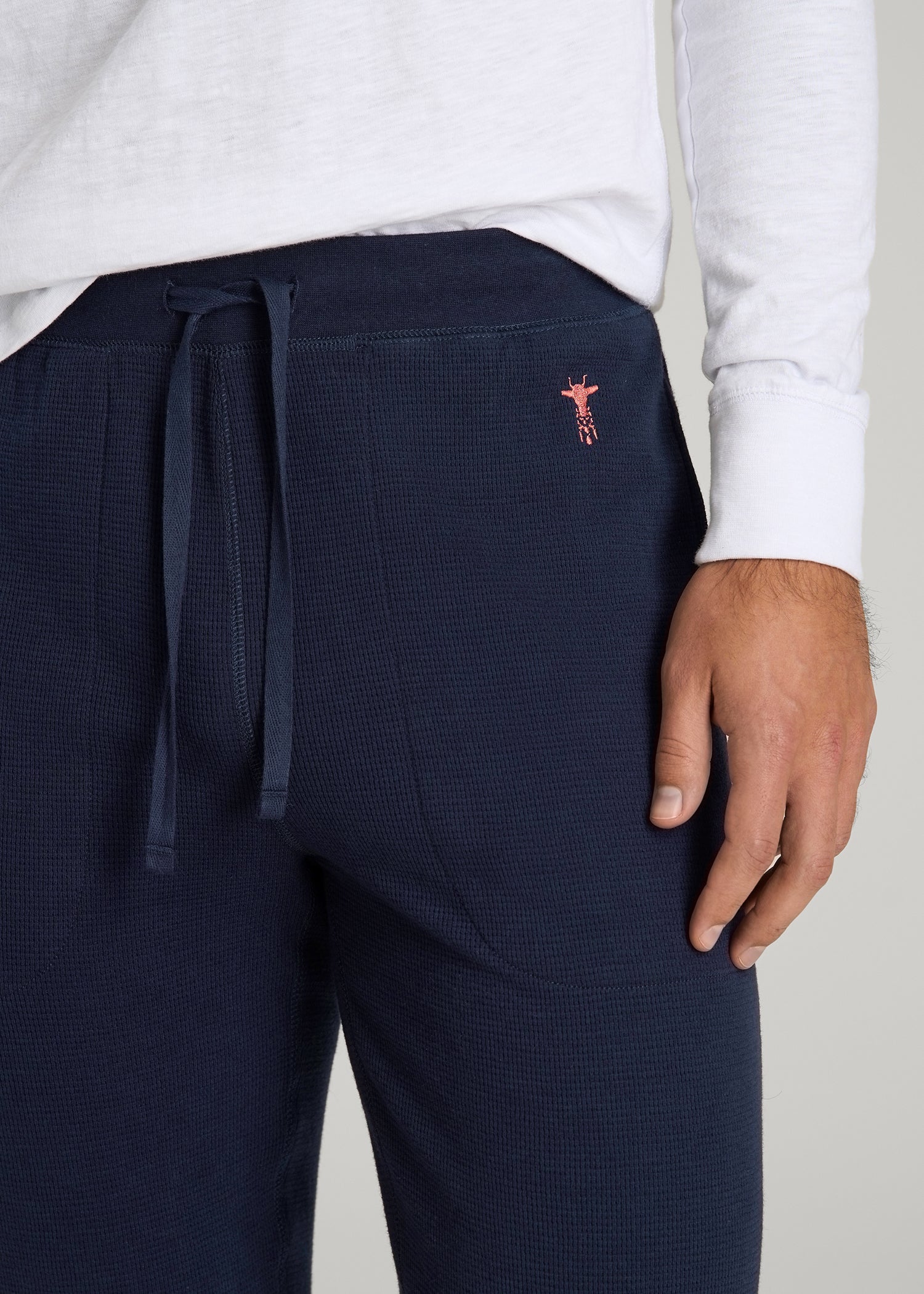 American Tall Men Waffle-Knit Lounge Jogger for Tall Men in Patriot Blue