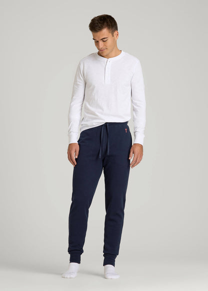 American Tall Men Waffle-Knit Lounge Jogger for Tall Men in Patriot Blue
