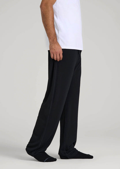 American Tall Men Open-Bottom Pajama Pants for Tall Men in Black