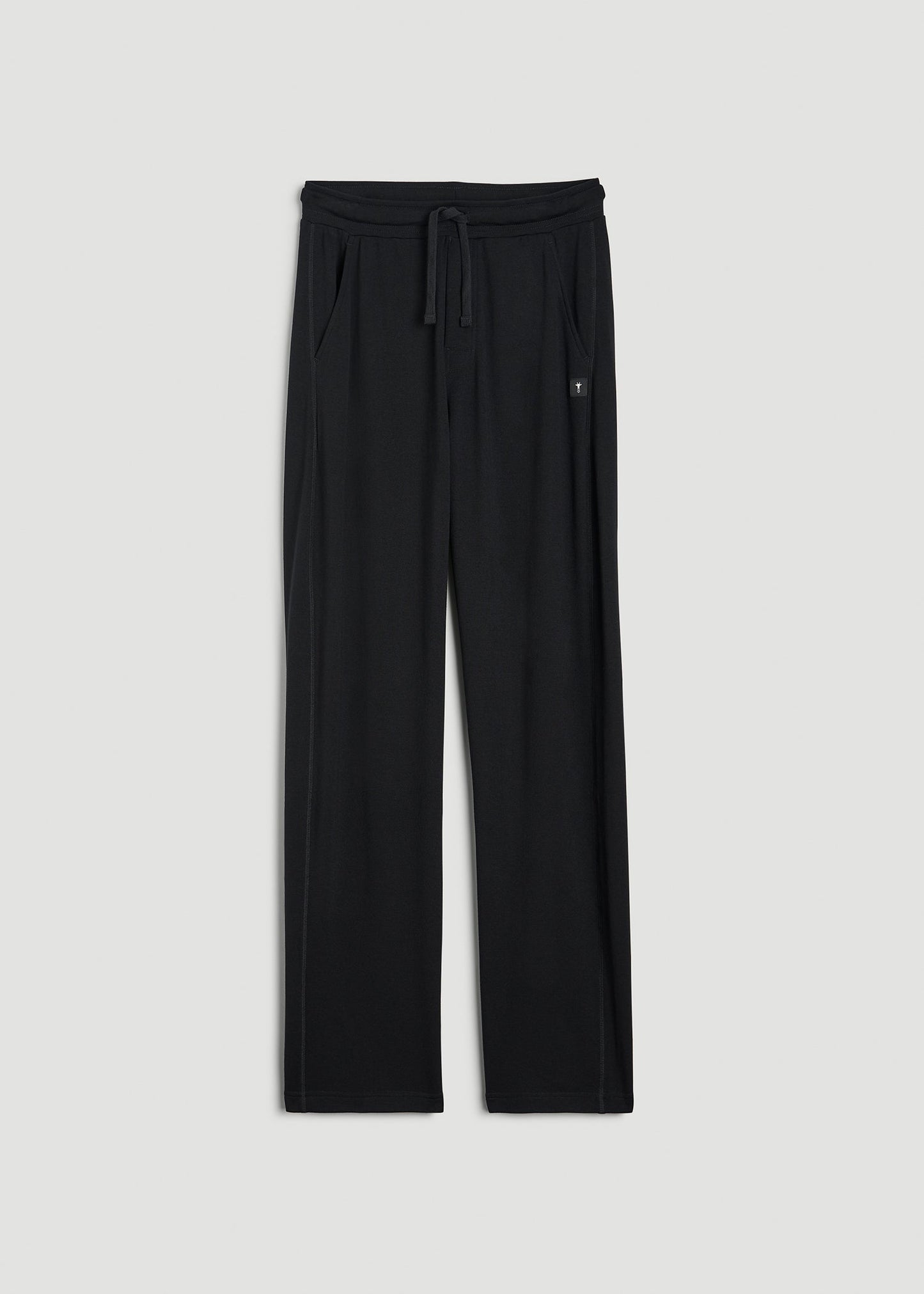 American Tall Men Open-Bottom Pajama Pants for Tall Men in Black