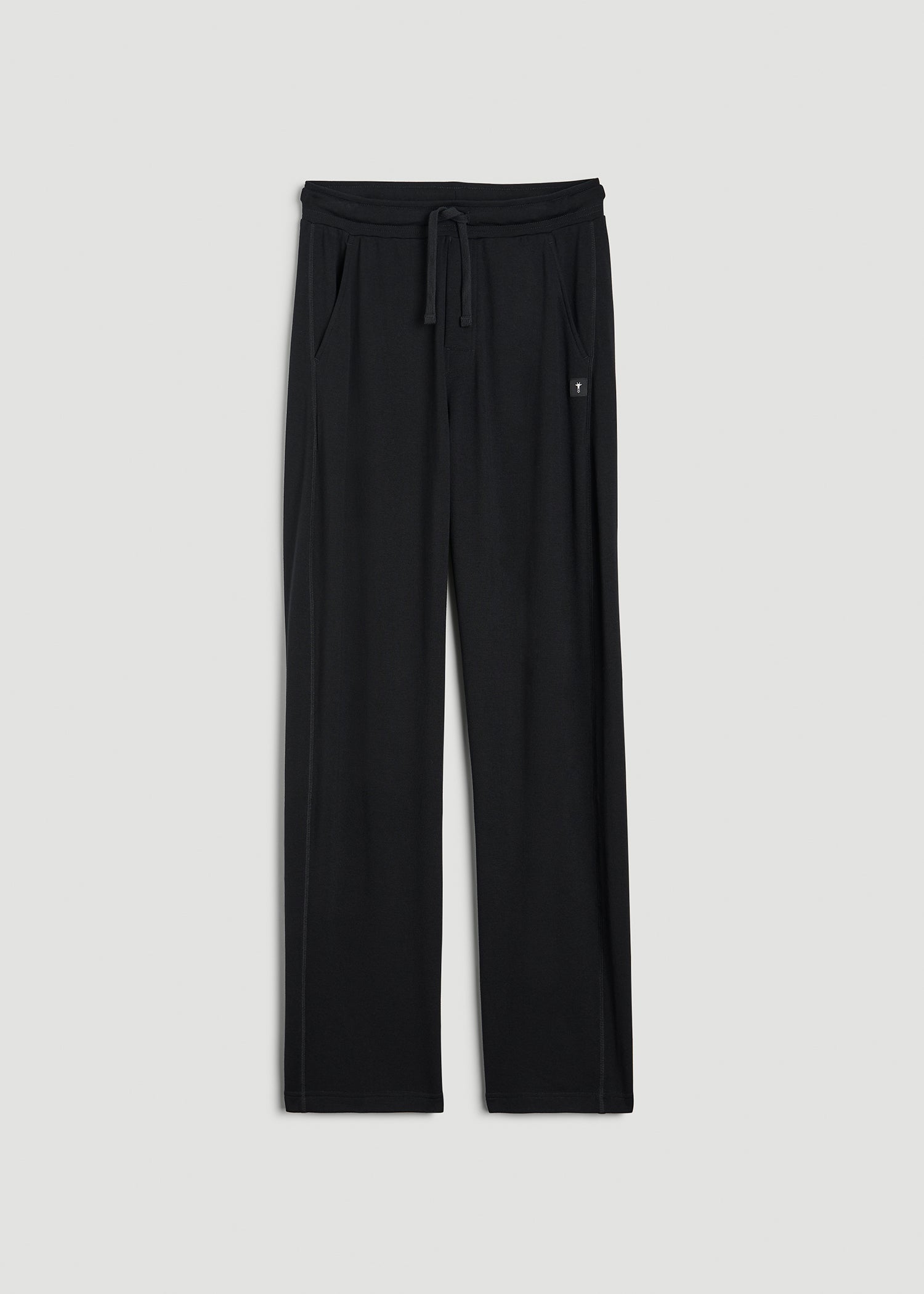 American Tall Men Open-Bottom Pajama Pants for Tall Men in Black