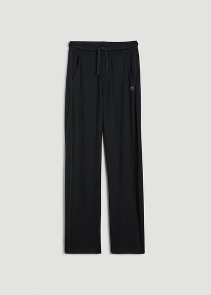 American Tall Men Open-Bottom Pajama Pants for Tall Men in Black
