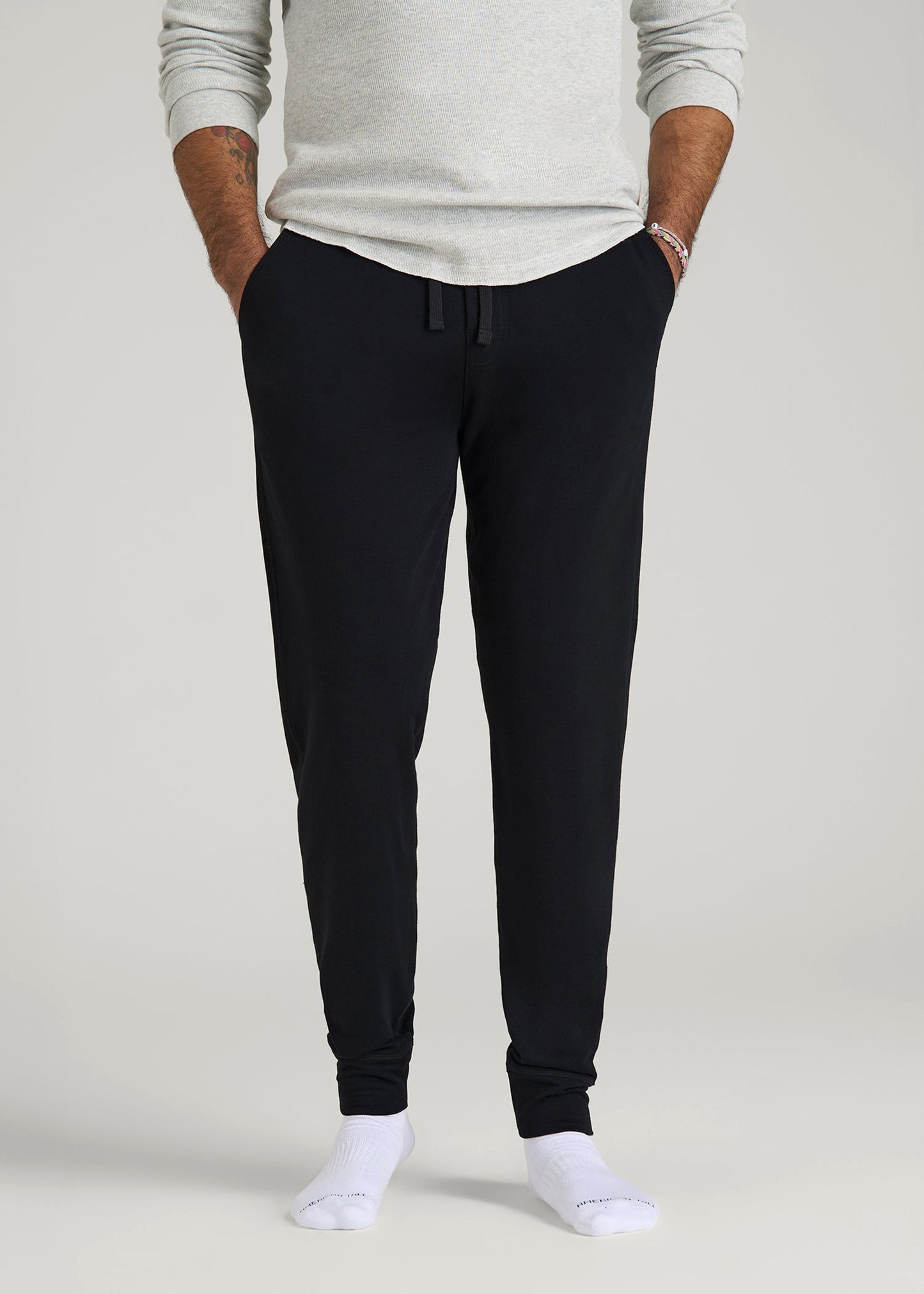 American Tall Men Sleep Joggers for Tall Men in Black