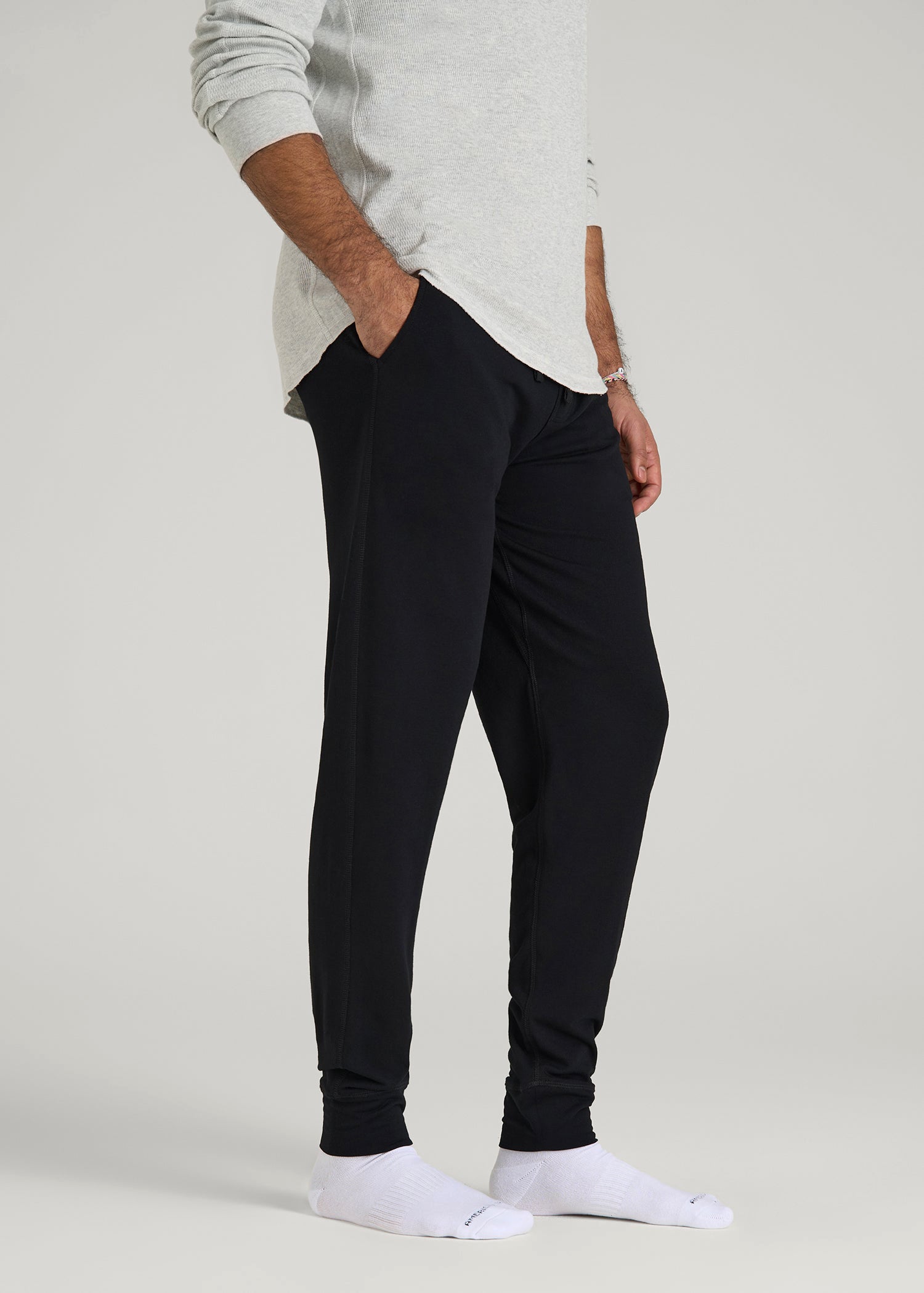 American Tall Men Sleep Joggers for Tall Men in Black