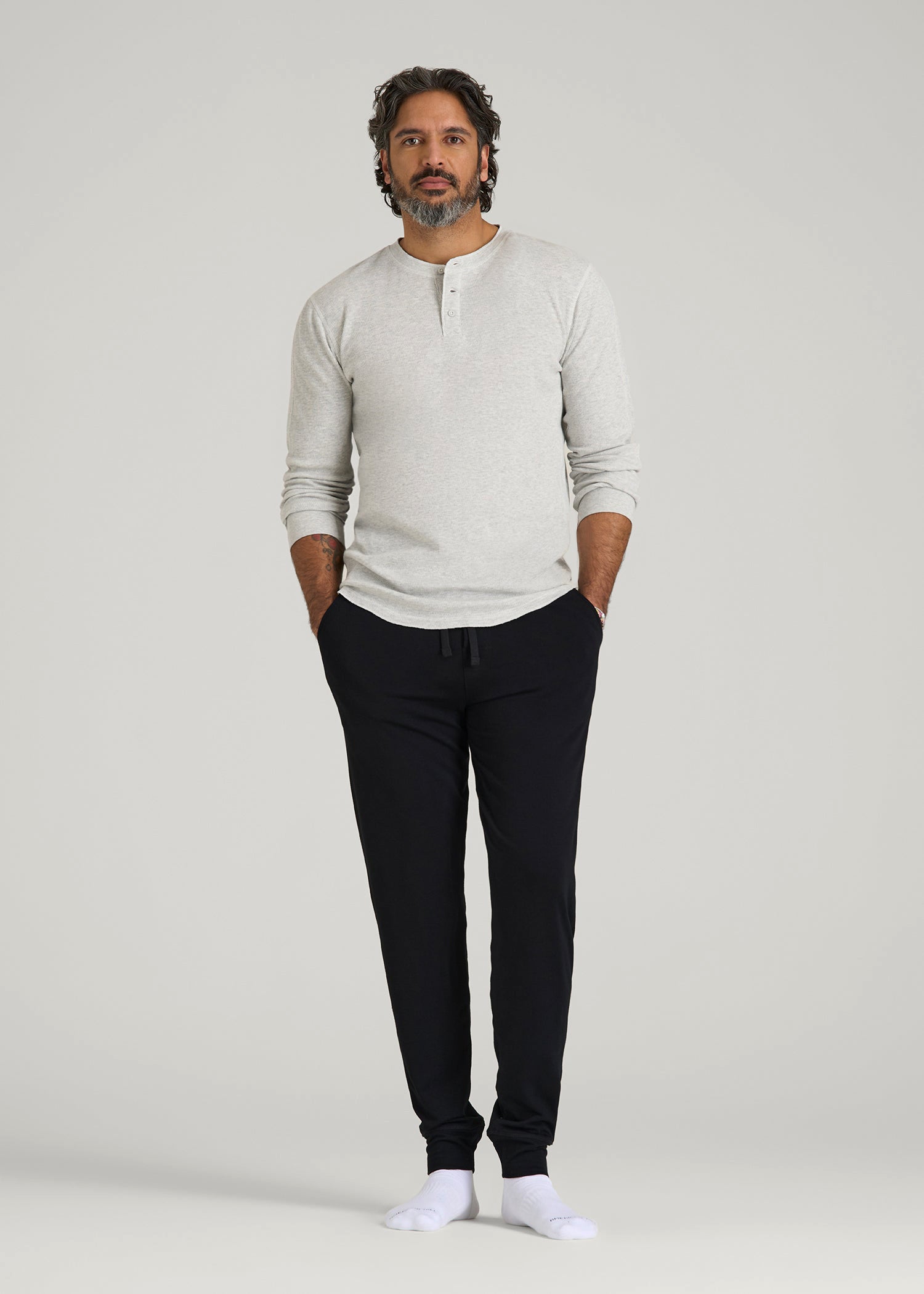American Tall Men Sleep Joggers for Tall Men in Black