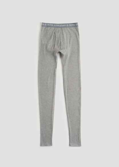 American Tall Men LJ&S Long Thermal Underwear for Tall Men in Grey Mix - Bottoms for Tall Men