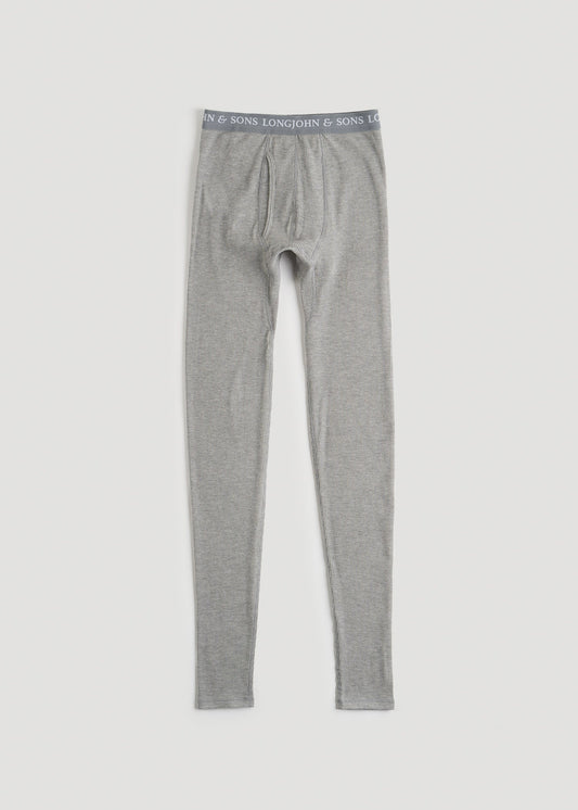 American Tall Men LJ&S Long Thermal Underwear for Tall Men in Grey Mix - Bottoms for Tall Men