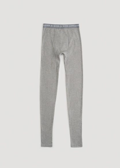 American Tall Men LJ&S Long Thermal Underwear for Tall Men in Grey Mix - Bottoms for Tall Men