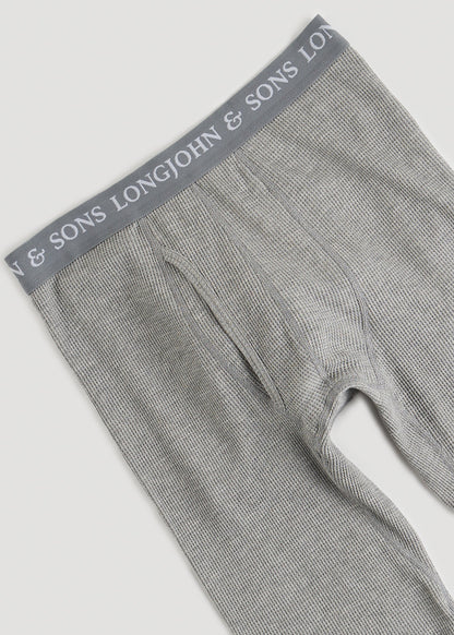 American Tall Men LJ&S Long Thermal Underwear for Tall Men in Grey Mix - Bottoms for Tall Men