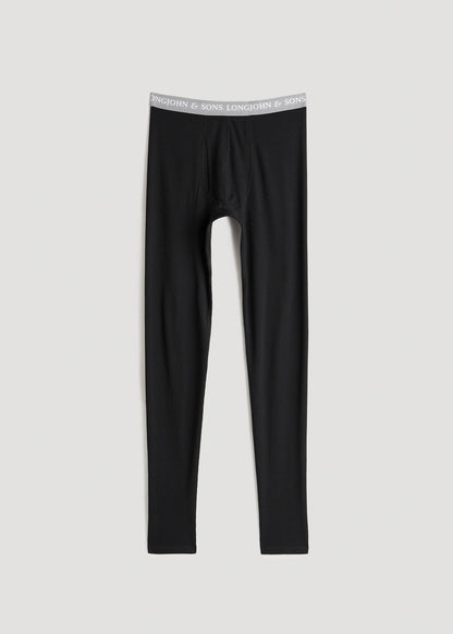 American Tall Men LJ&S Long Thermal Underwear for Tall Men in Black
