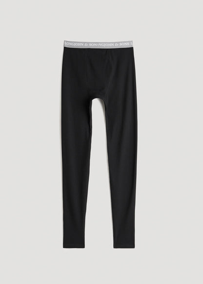 American Tall Men LJ&S Long Thermal Underwear for Tall Men in Black