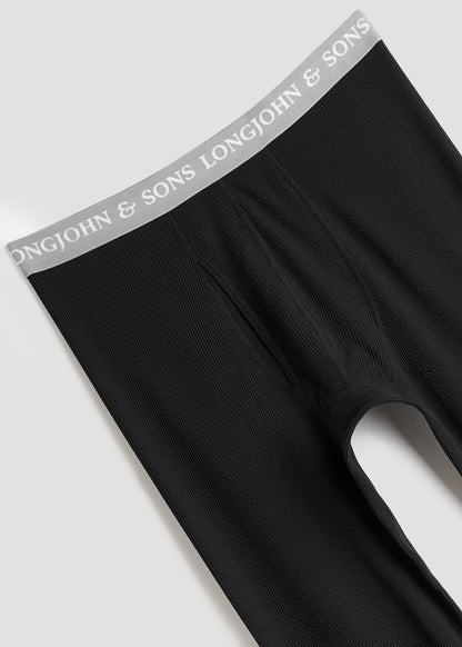 American Tall Men LJ&S Long Thermal Underwear for Tall Men in Black