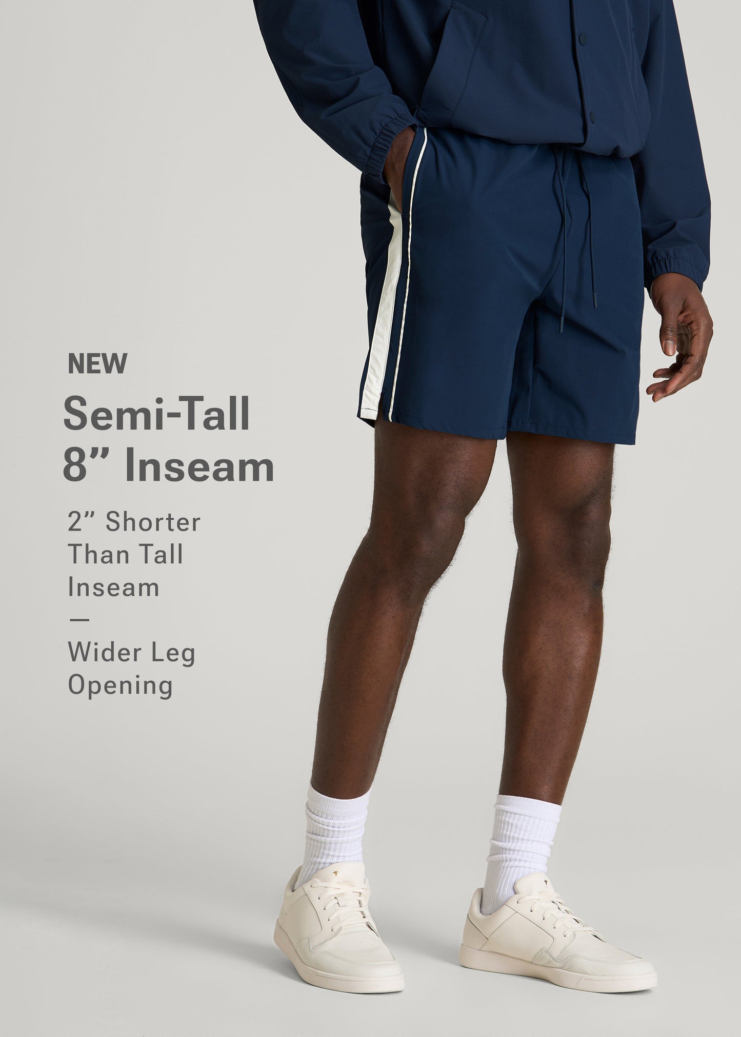 American Tall Men Flex Nylon Short for Tall Men in Navy Blue