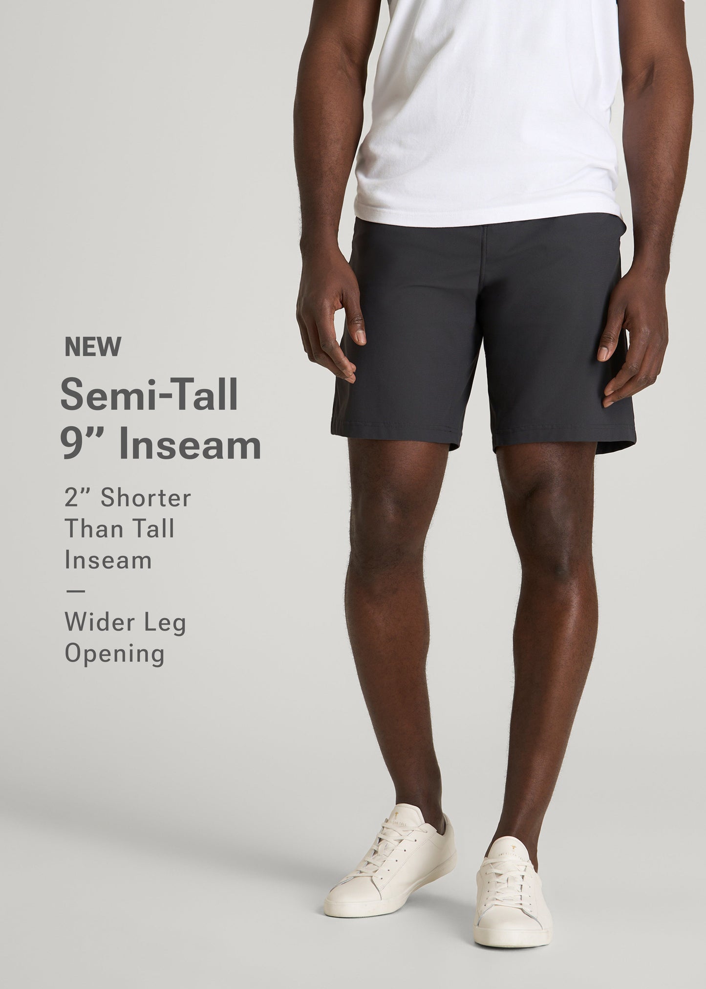 American Tall Men Traveler Chino Short 2.0 for Tall Men in Iron Grey