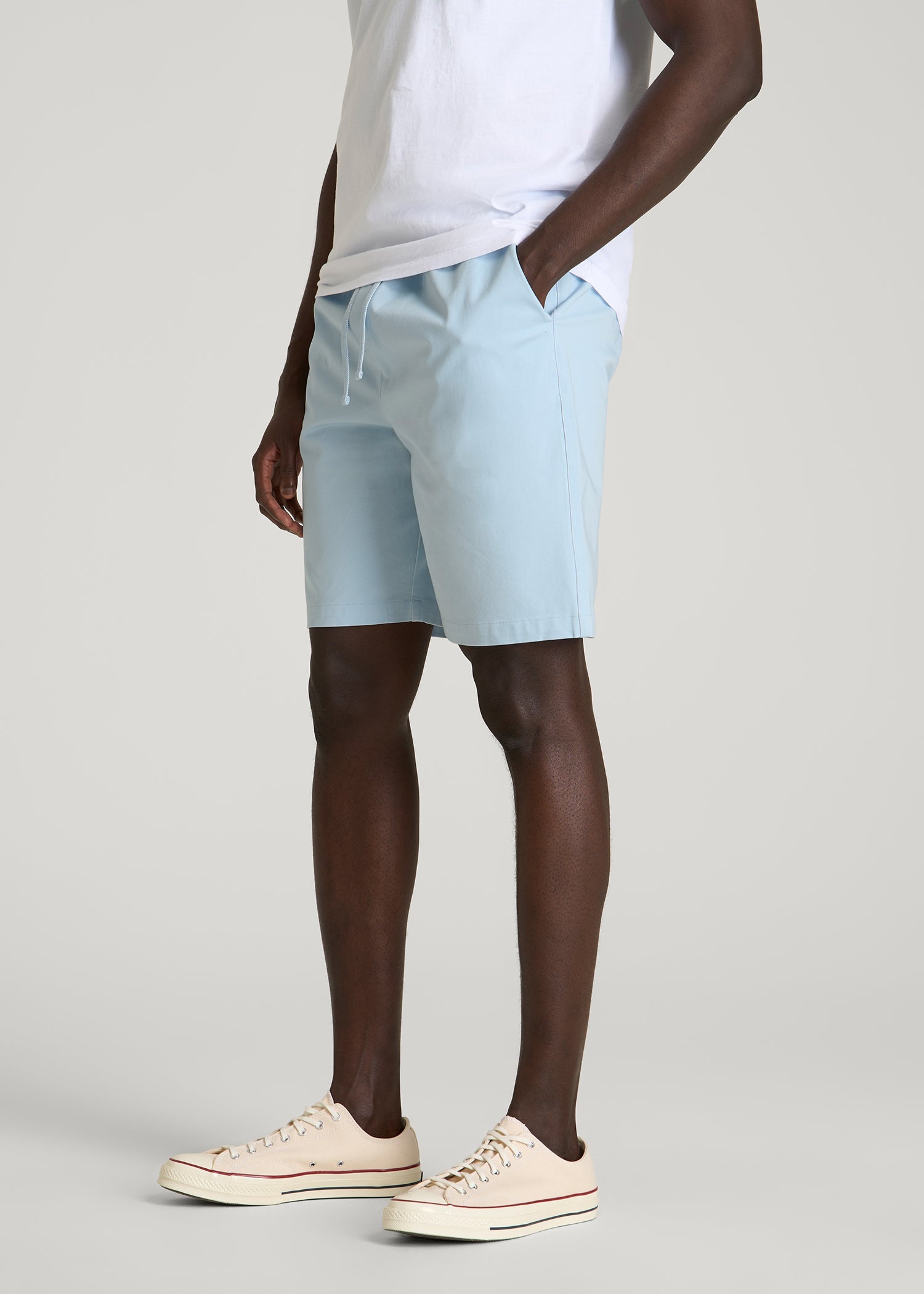 American Tall Men Stretch Commuter Pull-on Short for Tall Men in Ice Blue