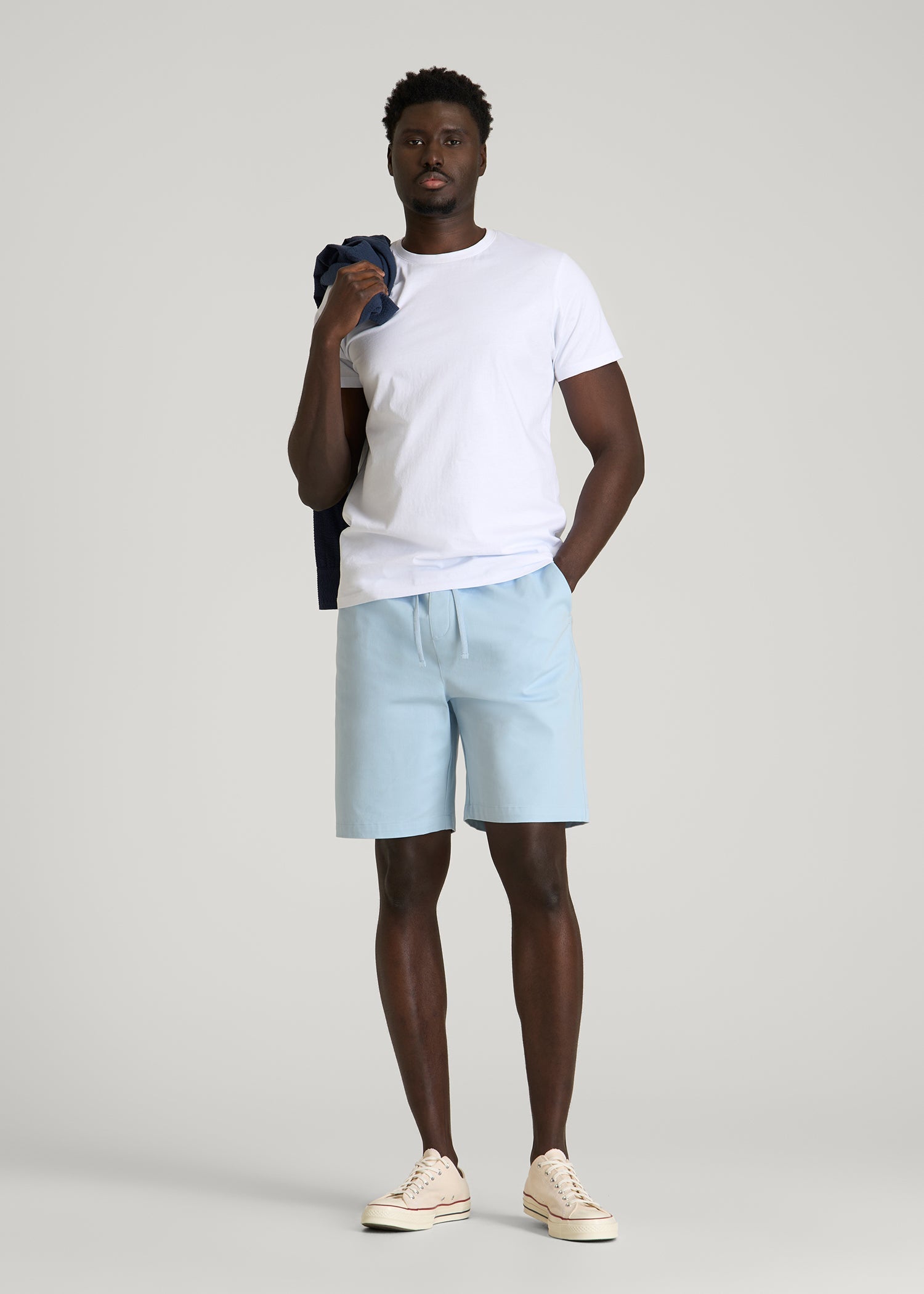 American Tall Men Stretch Commuter Pull-on Short for Tall Men in Ice Blue