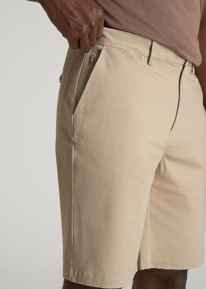 American Tall Men Stretch Commuter Chino Short for Tall Men in Warm Taupe
